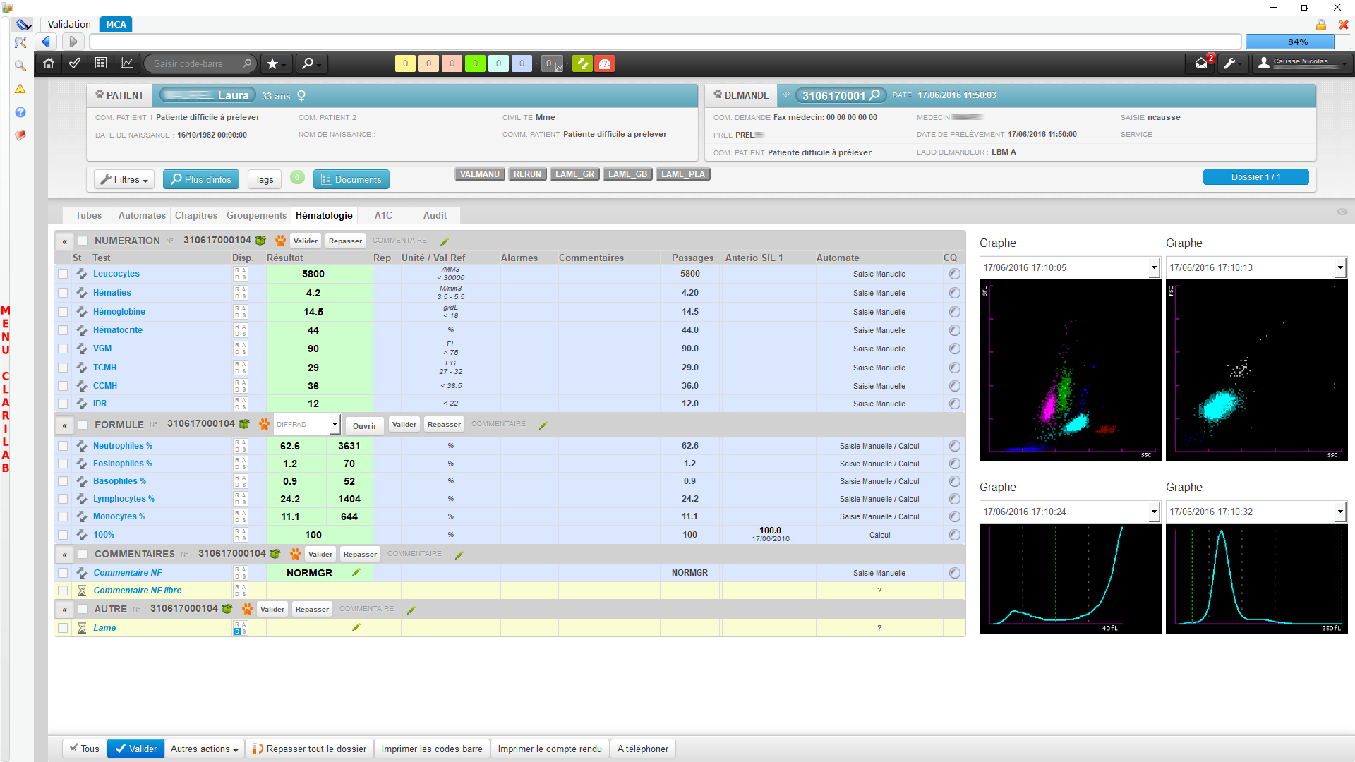 Validation Biologique MCA dans CLARILAB